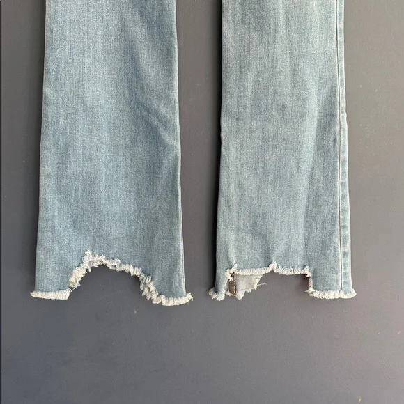 Rewash Light Blue Flare Jeans with Distressed Hem - Picture 4 of 4